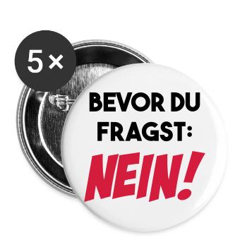 Avant de demander NON drôles Cadeaux - Lot de 5 petits badges (25 mm) - blanc - Devant