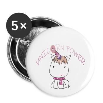 Unicorn Power - Buttons klein 25 mm (5er Pack) - Weiß - Vorne