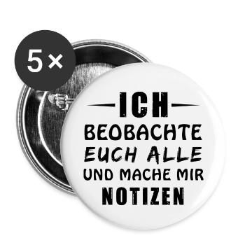 Ich beobachte euch alle - Buttons klein 25 mm (5er Pack) - Weiß - Vorne