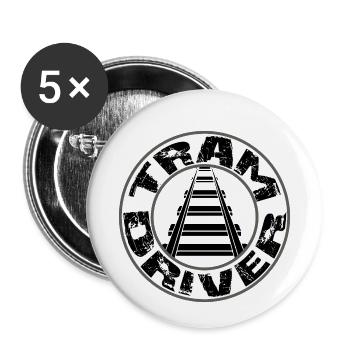 Tram Driver Round logo - Buttons small 1''/25 mm (5-pack) - white - Front