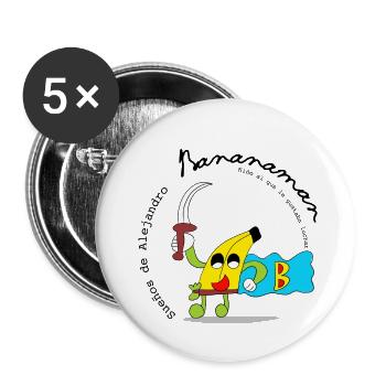 Bananaman - Buttons klein 25 mm (5er Pack) - Weiß - Vorne