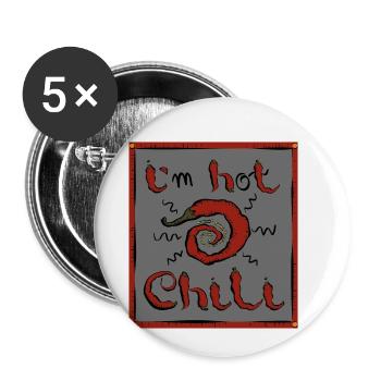 chili - Lot de 5 petits badges (25 mm) - blanc - Devant