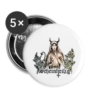 Scheinheilig - Buttons klein 25 mm (5er Pack) - Weiß - Vorne