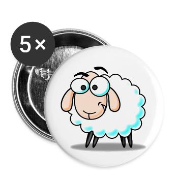 Sheep, lamb - Buttons small 1''/25 mm (5-pack) - white - Front