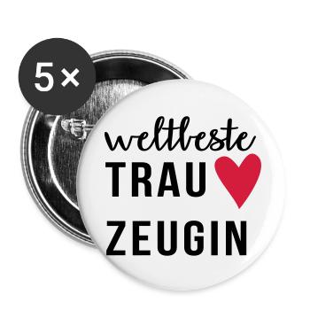 Weltbeste Trauzeugin - Buttons klein 25 mm (5er Pack) - Weiß - Vorne