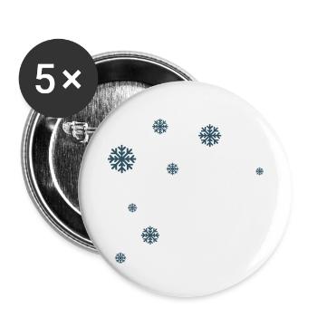 Flocons de neige - Lot de 5 petits badges (25 mm) - blanc - Devant