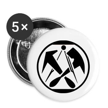 Couvreurs - Lot de 5 petits badges (25 mm) - blanc - Devant