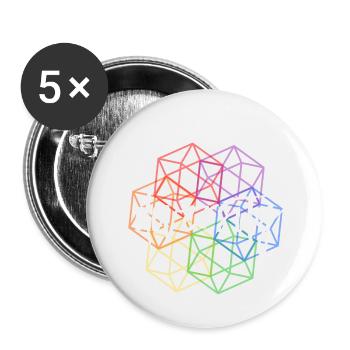 Diversité Gay Pride LGBT - Lot de 5 petits badges (25 mm) - blanc - Devant