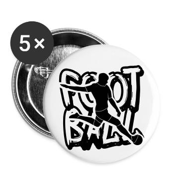 TAG FOOTBALL H - Lot de 5 petits badges (25 mm) - blanc - Devant