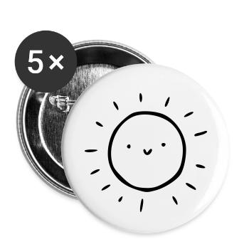 Summer Sun - Buttons small 1''/25 mm (5-pack) - white - Front