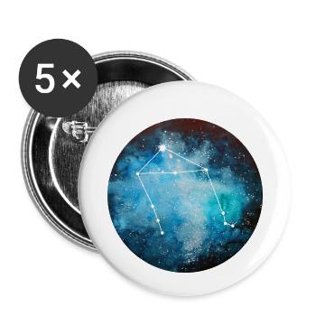 Sternzeichen Waage - Buttons klein 25 mm (5er Pack) - Weiß - Vorne