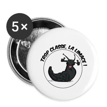 Too classy, the slug! - Buttons small 1''/25 mm (5-pack) - white - Front