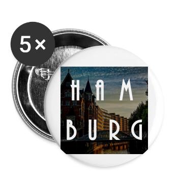 Hamburg - Buttons klein 25 mm (5er Pack) - Weiß - Vorne