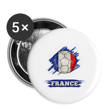 Soccer France Soccer France Football - Buttons small 1''/25 mm (5-pack) - white - Front