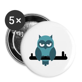 Eule der anderen Art, Geschenkidee für jedermann - Buttons klein 25 mm (5er Pack) - Weiß - Vorne