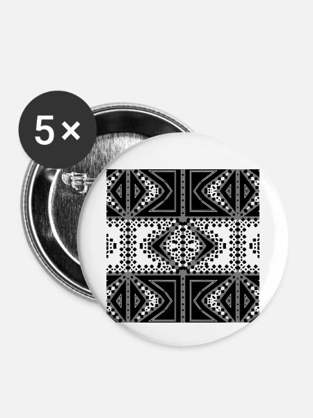 Abstraktion - Buttons klein 25 mm (5er Pack) - Weiß