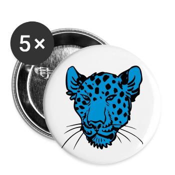Tête de Léopard par Cheerful Madness!! - Lot de 5 petits badges (25 mm) - blanc - Devant
