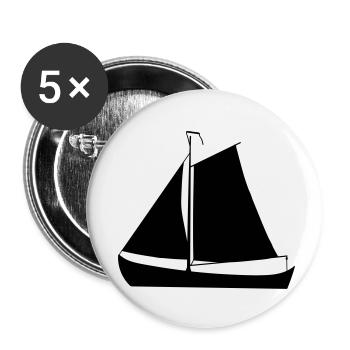 sailing ship - Buttons small 1''/25 mm (5-pack) - white - Front