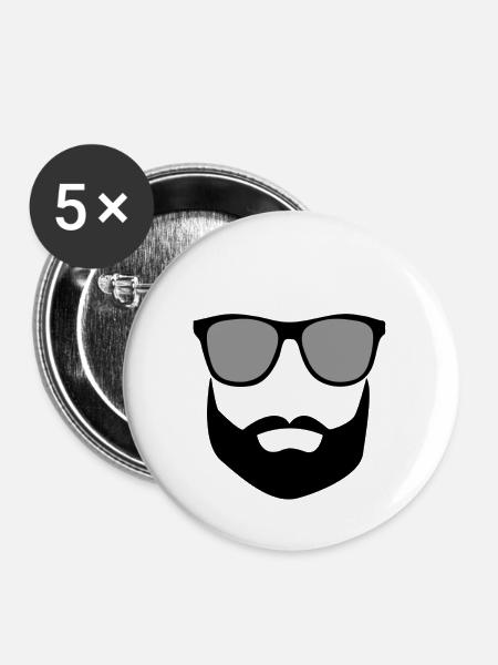 Man mit sonnenbrille - Buttons klein 25 mm (5er Pack) - Weiß