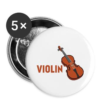 Eat Sleep Violin Repeat - Violon - Musique - Lot de 5 petits badges (25 mm) - blanc - Devant