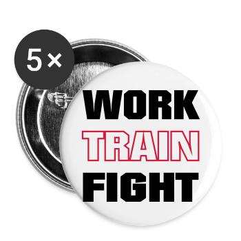 work train fight colored - Buttons small 1''/25 mm (5-pack) - white - Front