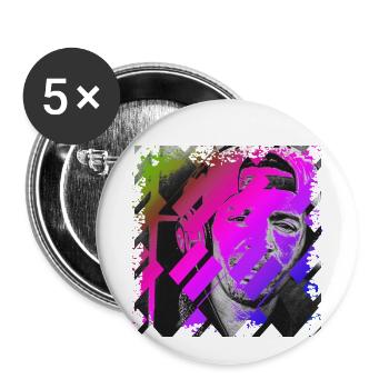 Gangsta Rap Hip Hop - Buttons klein 25 mm (5er Pack) - Weiß - Vorne