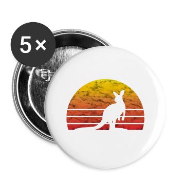 Kangaroo Kangaroos Australia Travel Outback Gift - Buttons small 1''/25 mm (5-pack) - white - Front