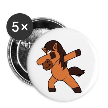 Dabbing Dab dancing horse - Buttons small 1''/25 mm (5-pack) - white - Front