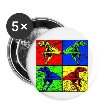 dinosaure - Lot de 5 petits badges (25 mm) - blanc - Devant