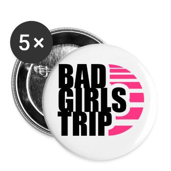 sonne schwarz team crew boese bad gefaehrlich on t - Buttons klein 25 mm (5er Pack) - Weiß - Vorne