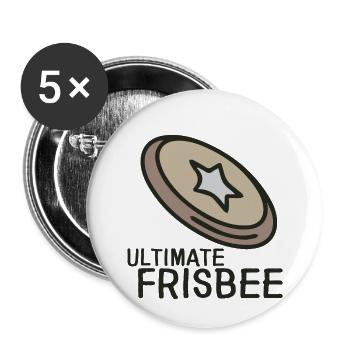 Ultimate Frisbee Scheibe Geschenk Mannschaft - Buttons klein 25 mm (5er Pack) - Weiß - Vorne