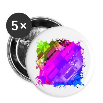 Hip Hop Rap DJ - Lot de 5 petits badges (25 mm) - blanc - Devant