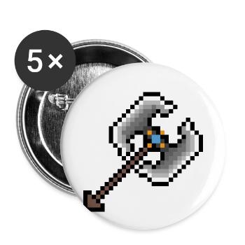 Axe Pixel Art - Lot de 5 petits badges (25 mm) - blanc - Devant