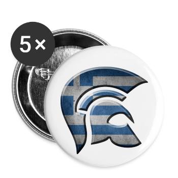Greece - Buttons small 1''/25 mm (5-pack) - white - Front
