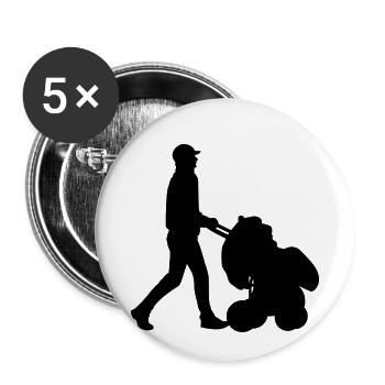 Vater Baby Kinderwagen - Buttons klein 25 mm (5er Pack) - Weiß - Vorne