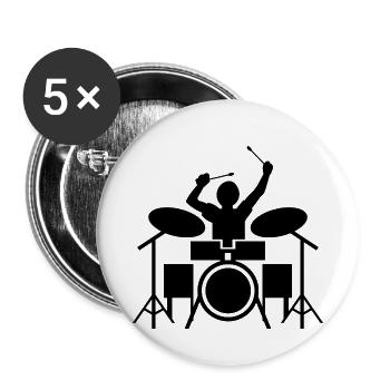 Drummer Drummer Music Drums Drums - Buttons small 1''/25 mm (5-pack) - white - Front