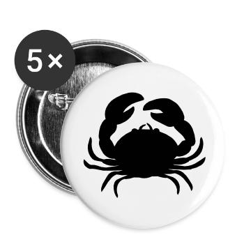le crabe - Lot de 5 petits badges (25 mm) - blanc - Devant