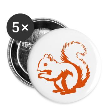Squirrel - Buttons small 1''/25 mm (5-pack) - white - Front