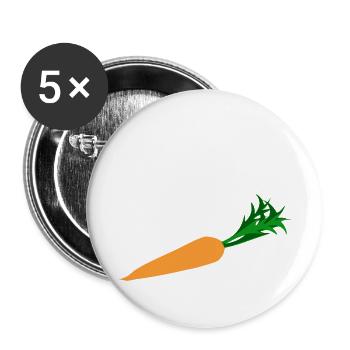 carotte - Lot de 5 petits badges (25 mm) - blanc - Devant