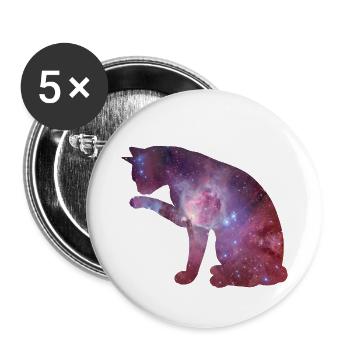 Cat universe - Buttons klein 25 mm (5er Pack) - Weiß - Vorne
