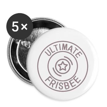 Frisbee Ultimate Frisbee Sport Mannschaft Verein - Buttons klein 25 mm (5er Pack) - Weiß - Vorne