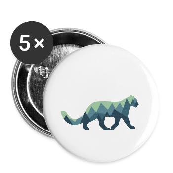 Snow leopard - Buttons small 1''/25 mm (5-pack) - white - Front