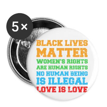 Human Rights Equality Statement - Buttons small 1''/25 mm (5-pack) - white - Front
