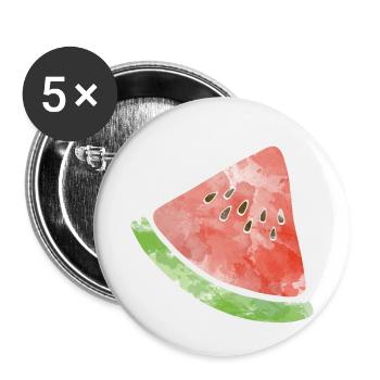 Melone - Buttons klein 25 mm (5er Pack) - Weiß - Vorne