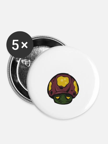Pilz - Buttons klein 25 mm (5er Pack) - Weiß