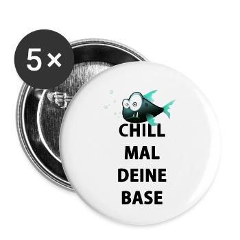 Chill mal deine Base - Buttons klein 25 mm (5er Pack) - Weiß - Vorne