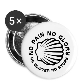 No Pain No Glory XLII (42) Noir - Lot de 5 petits badges (25 mm) - blanc - Devant