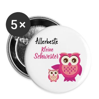 meilleure petite soeur chouette petite soeur - Lot de 5 petits badges (25 mm) - blanc - Devant