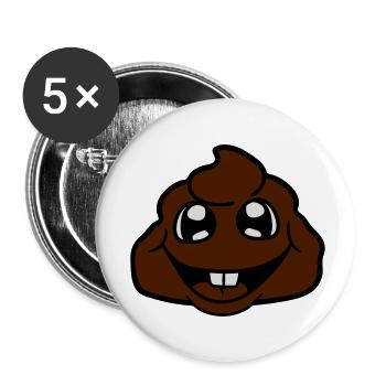 scheisse haufen haeufchen kacke kot bazille virus - Buttons klein 25 mm (5er Pack) - Weiß - Vorne