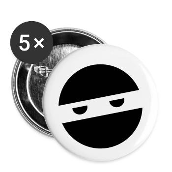 Cool Ninja! - Buttons klein 25 mm (5er Pack) - Weiß - Vorne